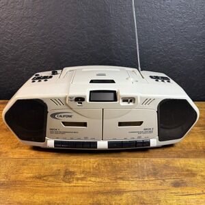 CALIFONE 2395AV-02 CD Player Boombox Dual Cassette Recorder Radio AM FM Stereo